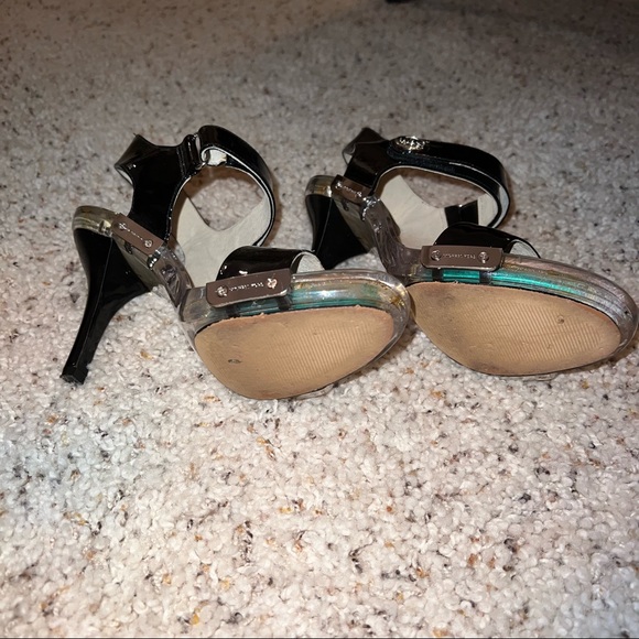 Michael Kors Leather Black Clear Heels - Picture 6 of 8